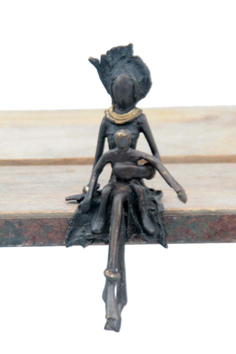 Bronze assis 15 cm noir n°10 Bronzes d'Afrique