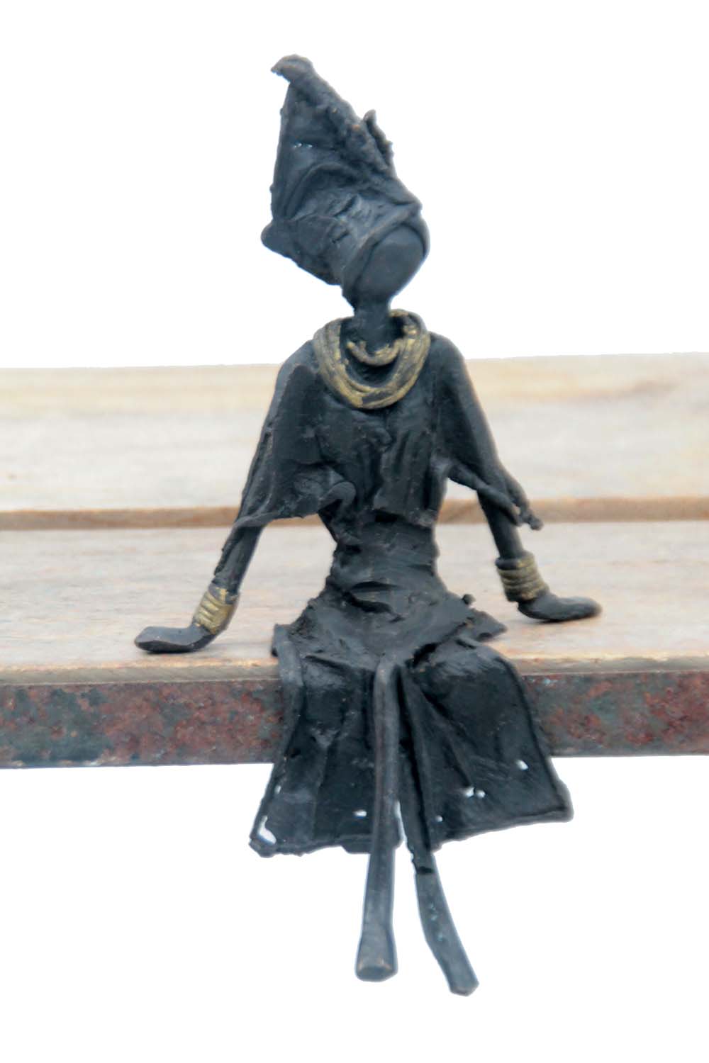 Bronze assis 15 cm noir n°12 Bronzes d'Afrique