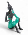 Bronze assis à poser 25 cm turquoise n°1