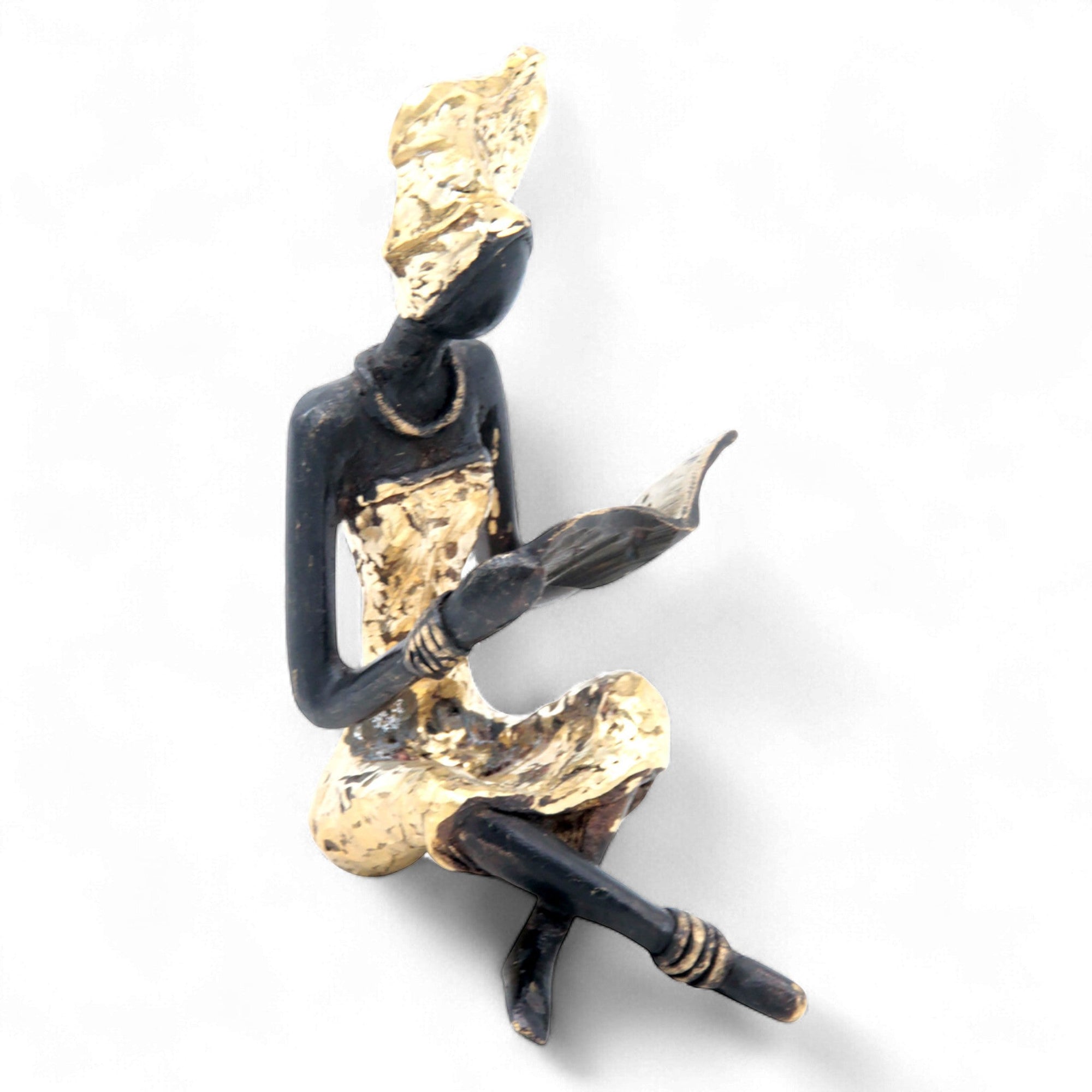 Bronze assis à poser 25 cm doré n°6