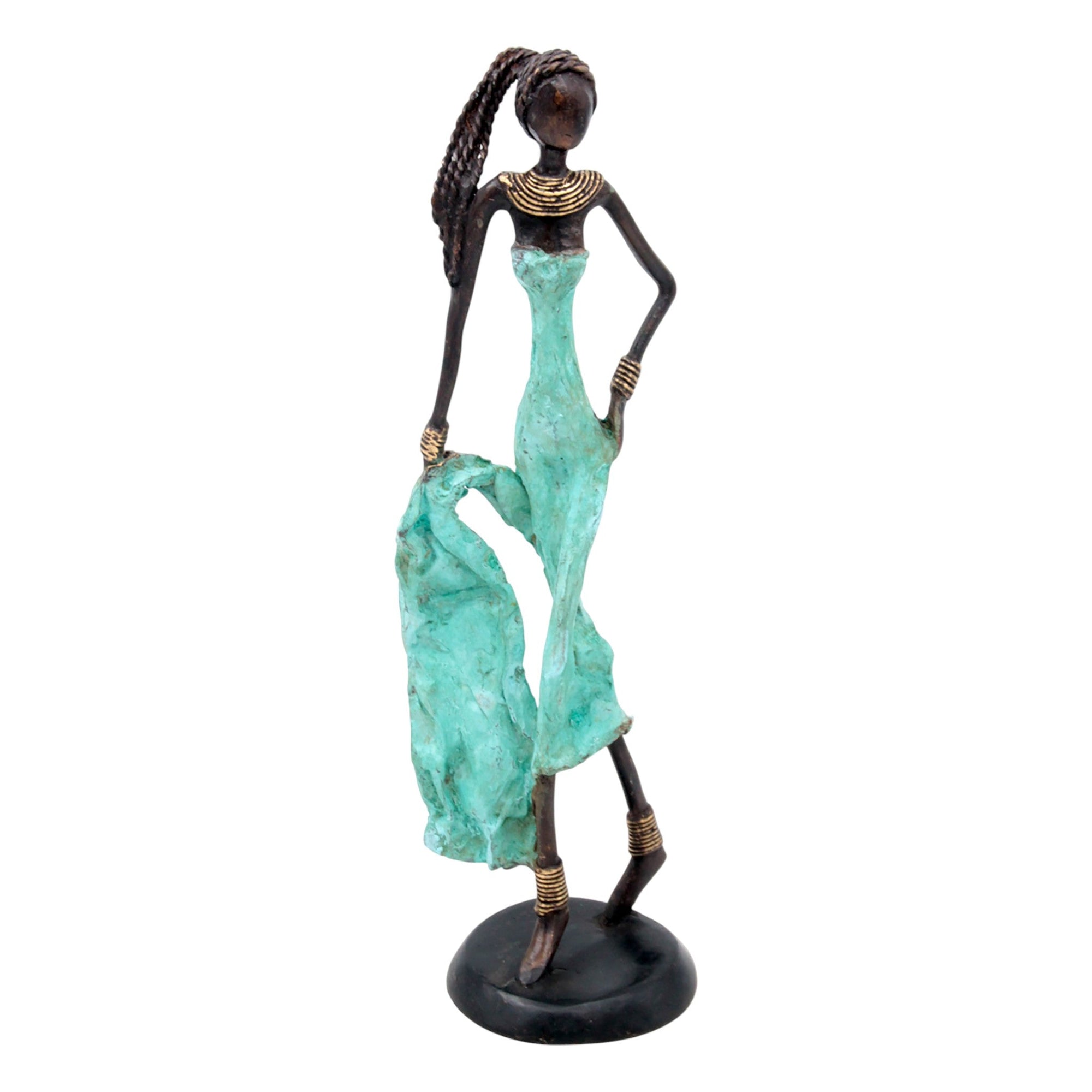 Bronze 35 cm turquoise n°1