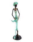 Bronze 35 cm turquoise n°6