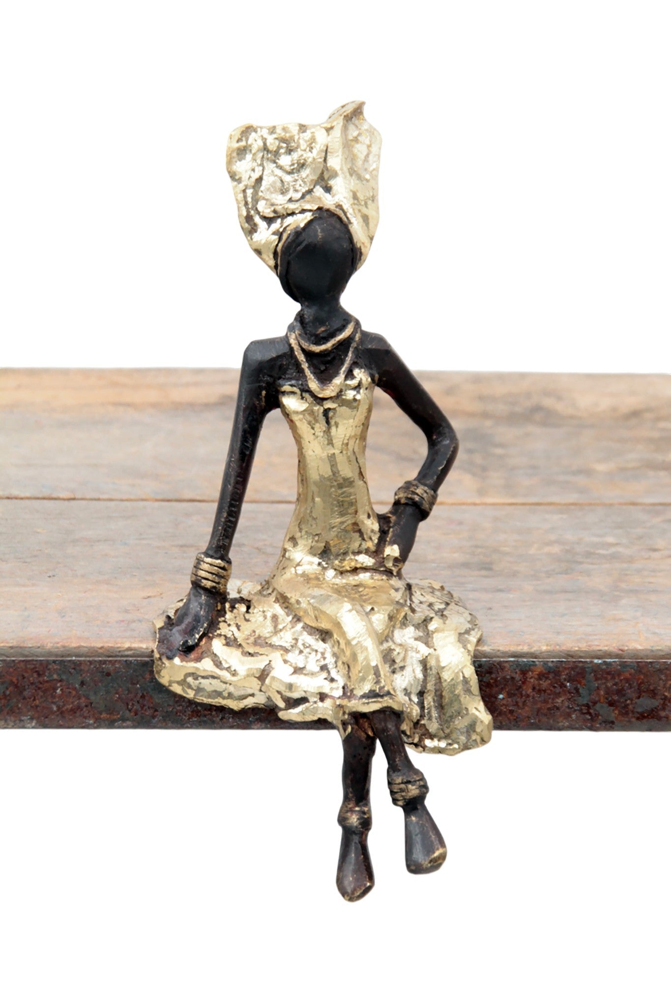 Bronze assis 15 cm doré n°16