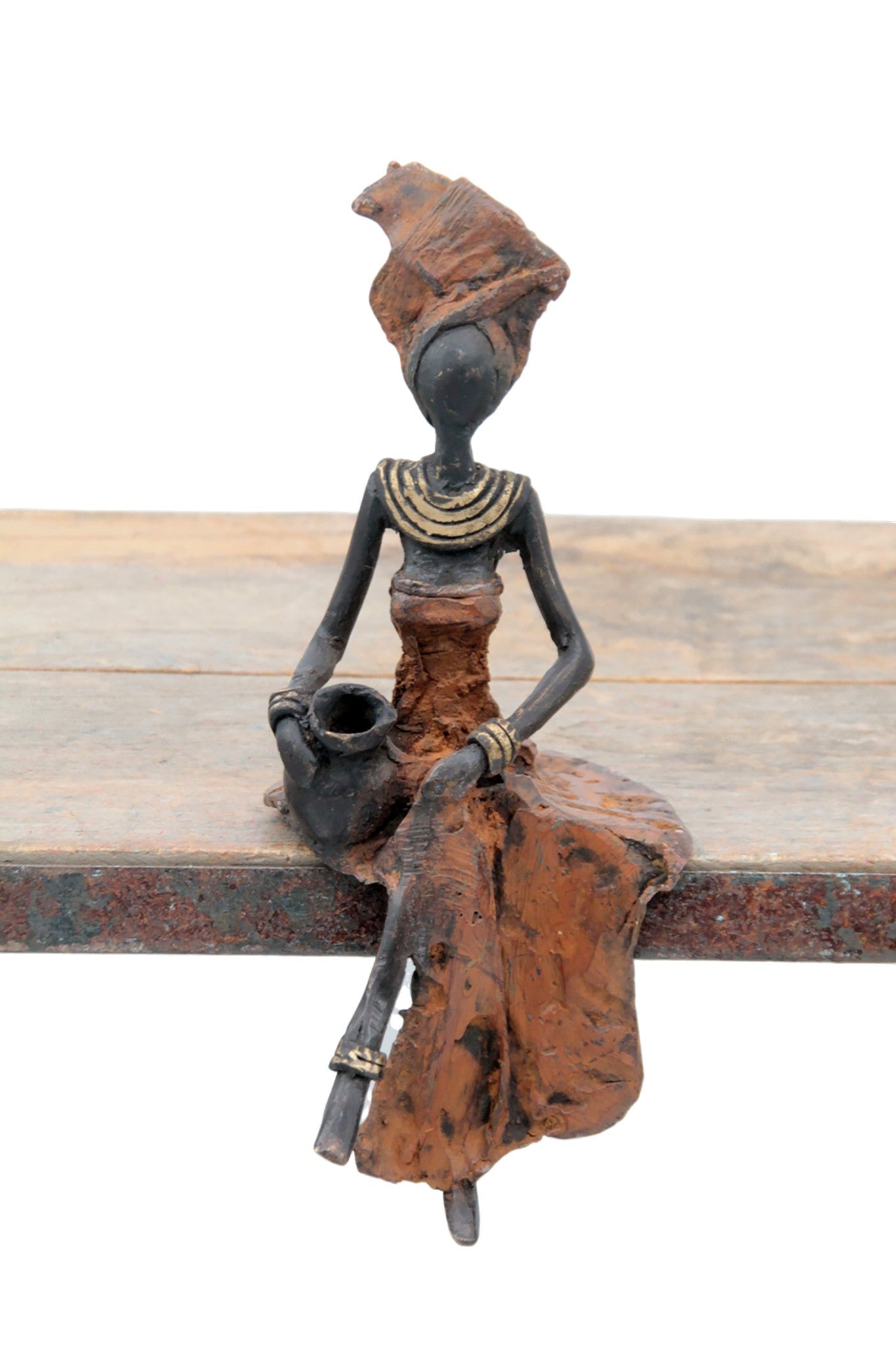 Bronze assis 15 cm marron n°3