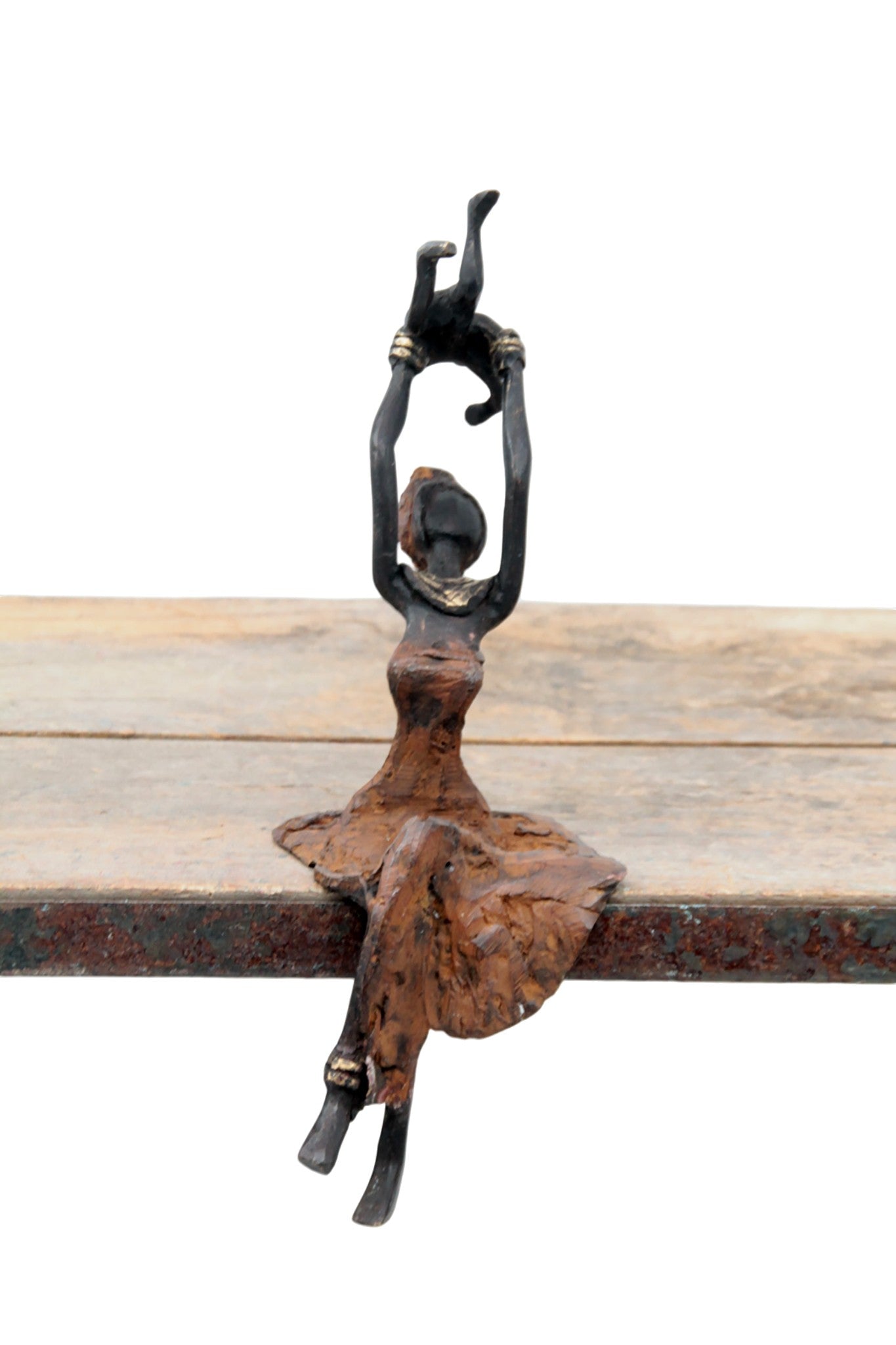 Bronze assis 15 cm marron n°5