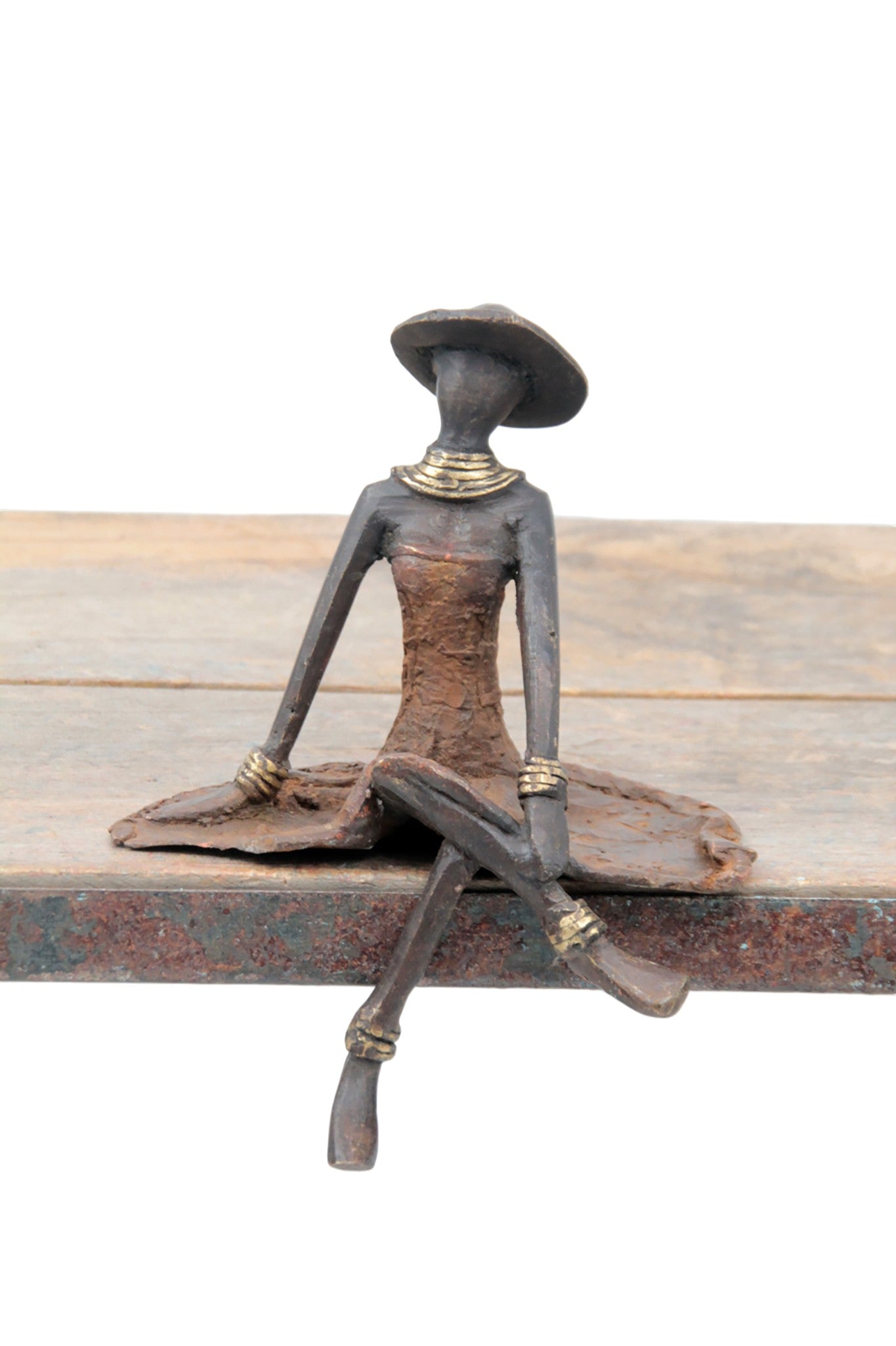 Bronze assis 15 cm marron n°17