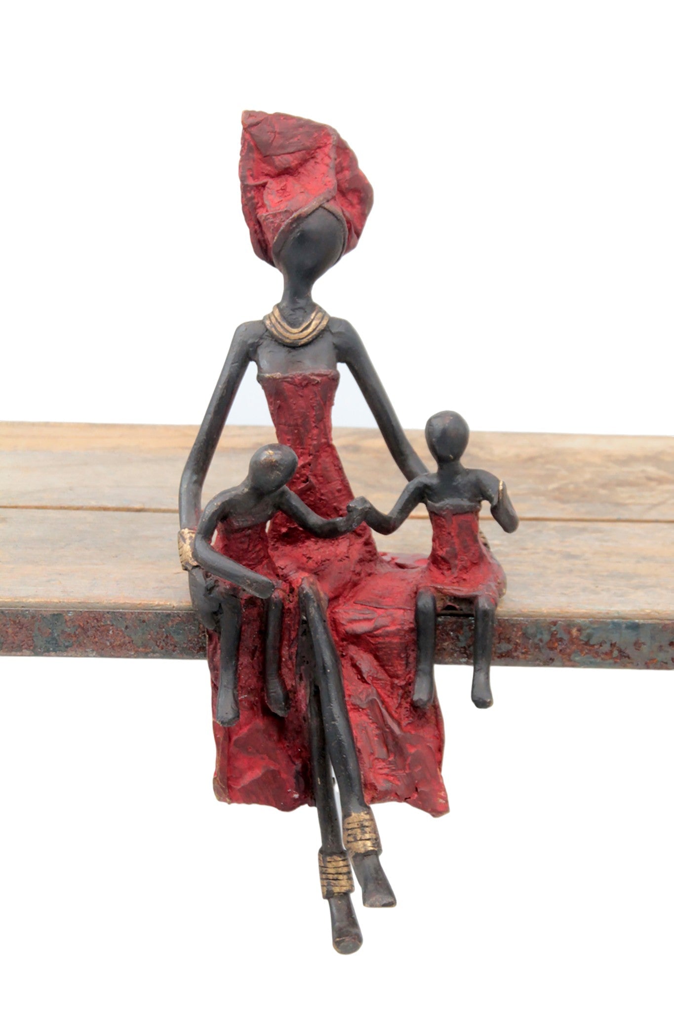 Bronze assis 25 cm rouge n°2