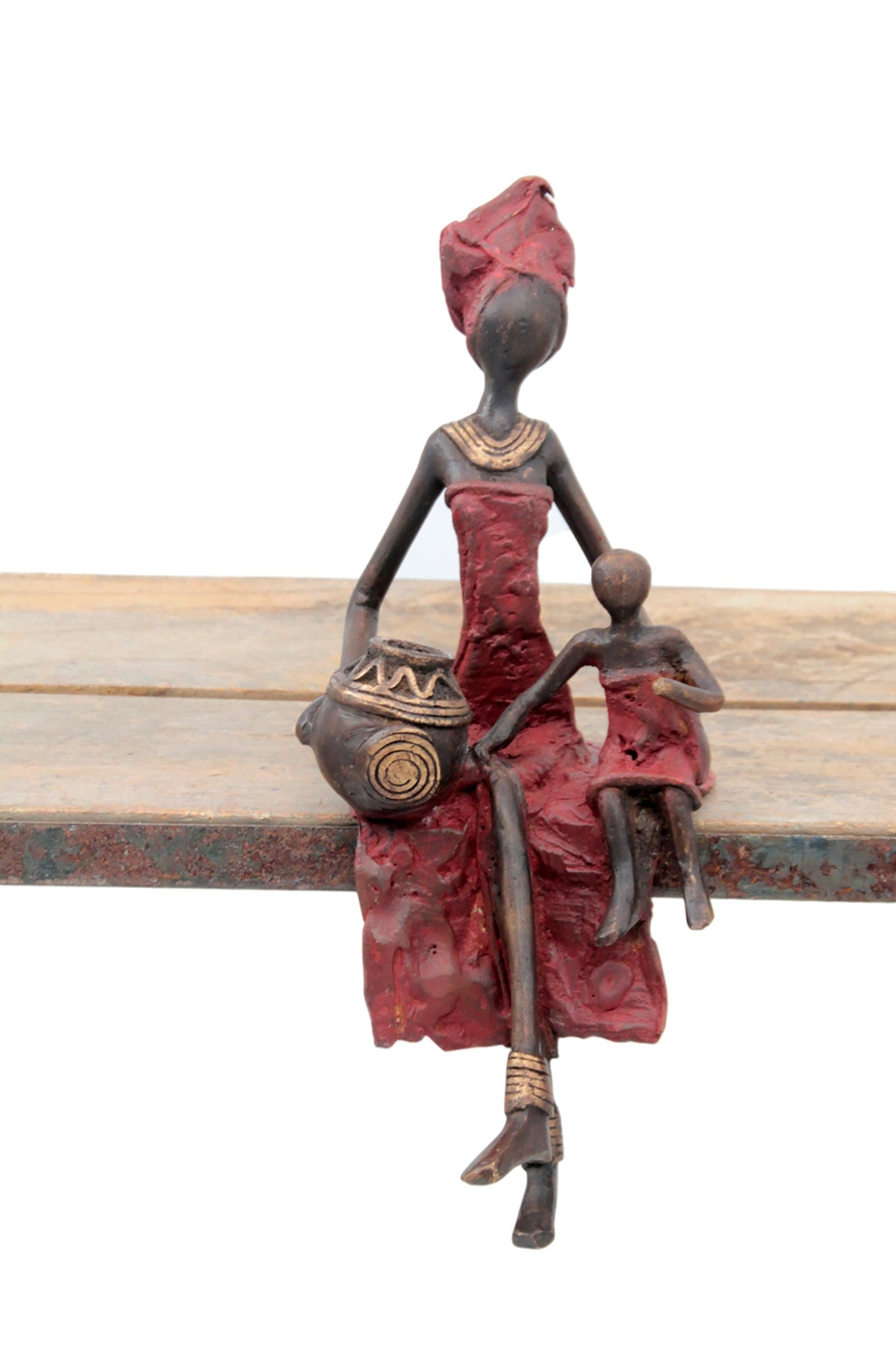 Bronze assis 25 cm rouge n°4