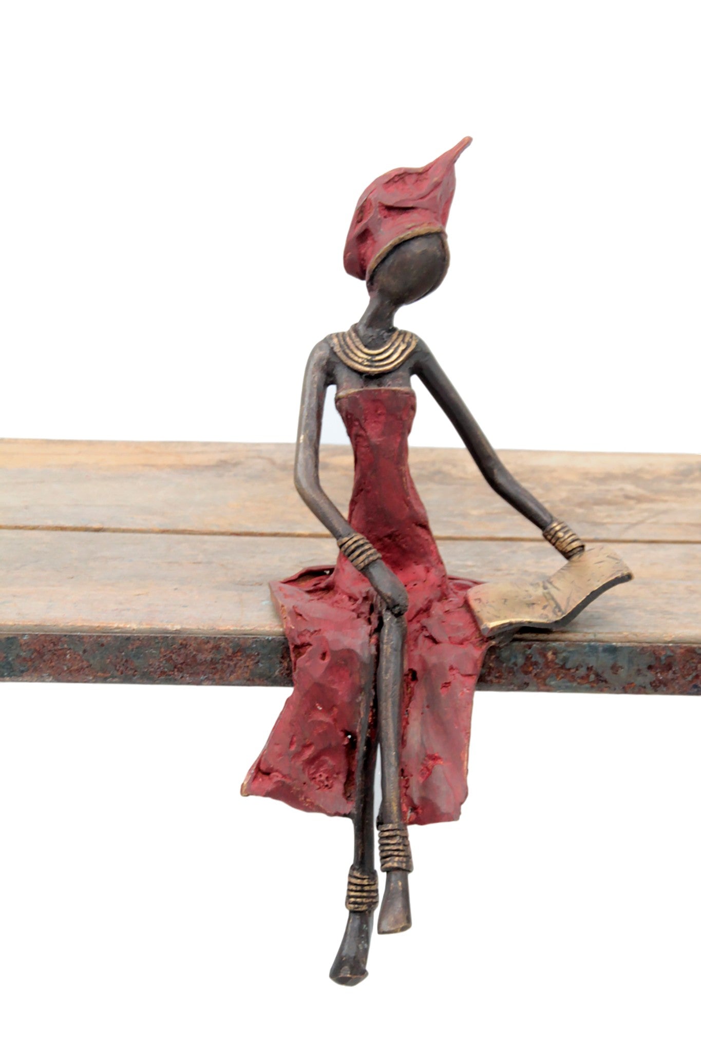 Bronze assis 25 cm rouge n°8