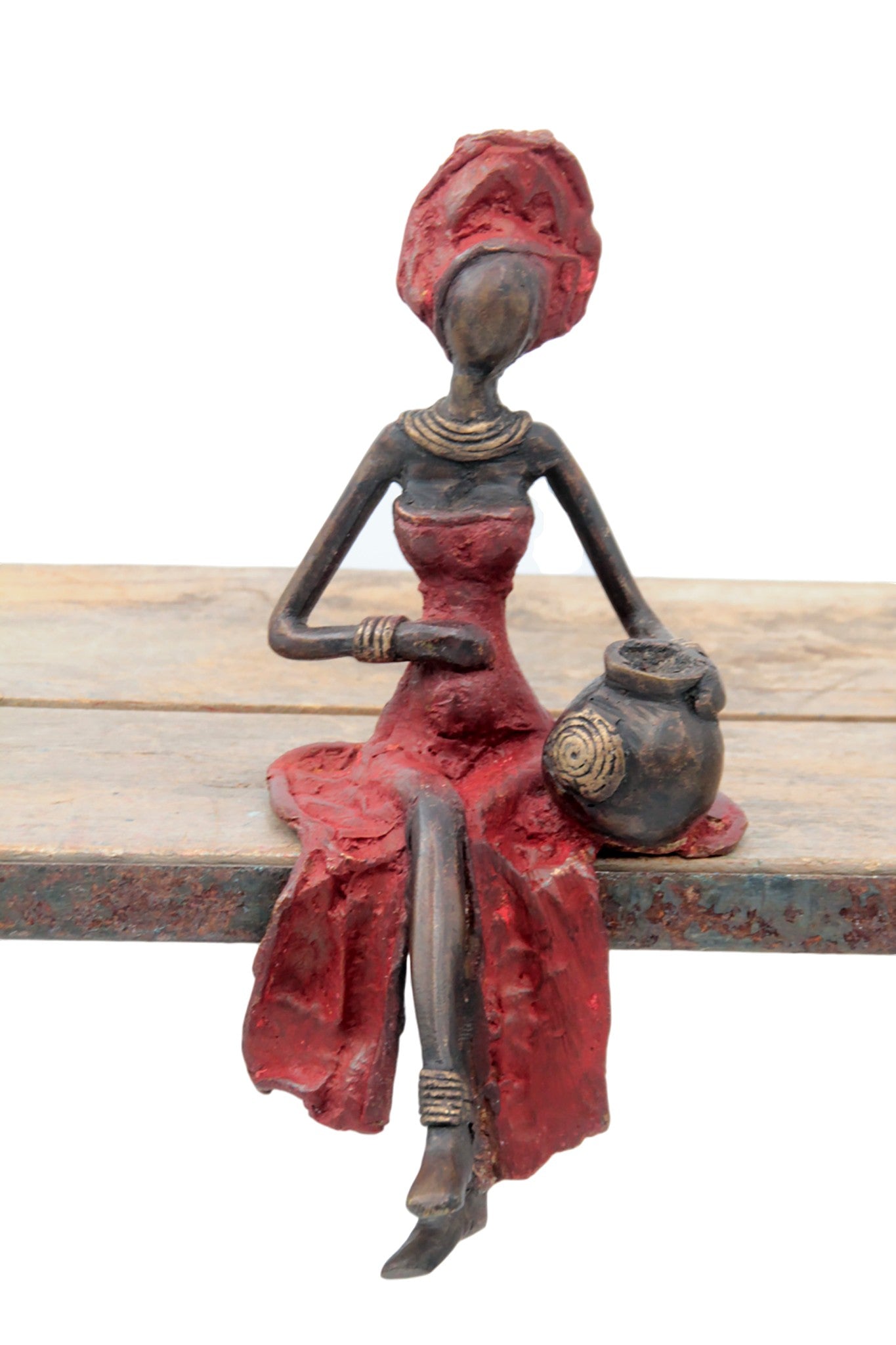 Bronze assis 25 cm rouge n°10