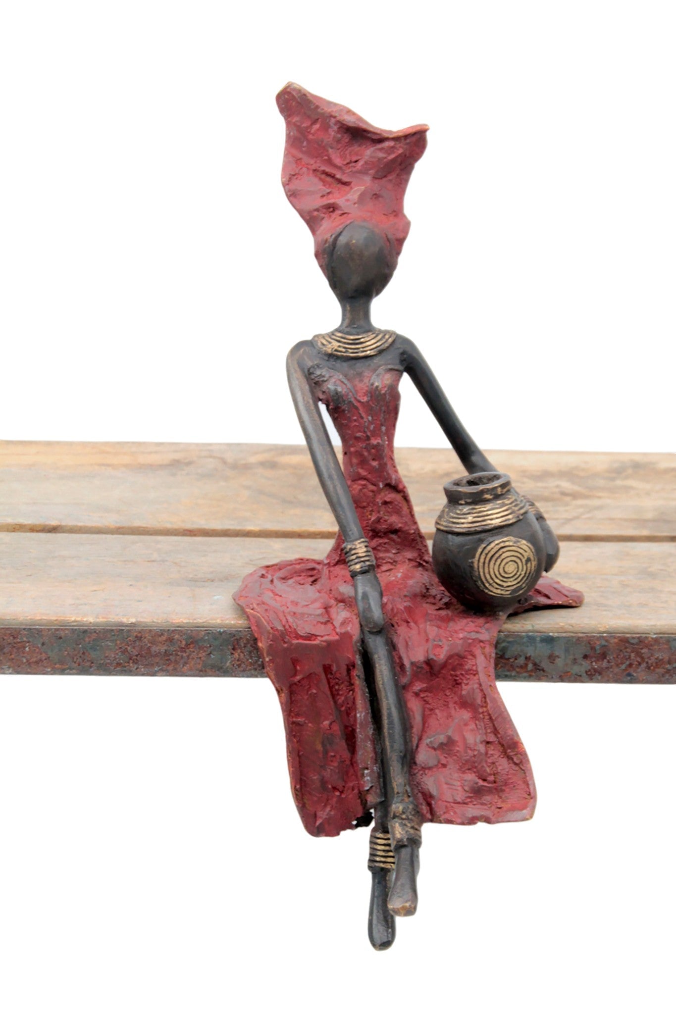 Bronze assis 25 cm rouge n°12