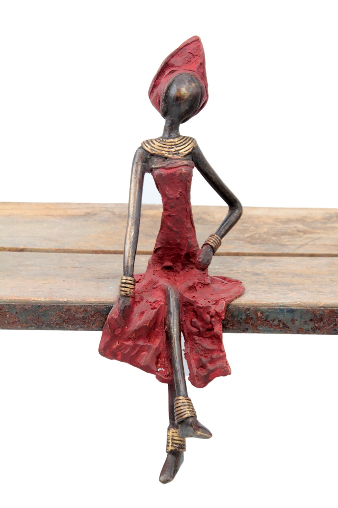 Bronze assis 25 cm rouge n°19