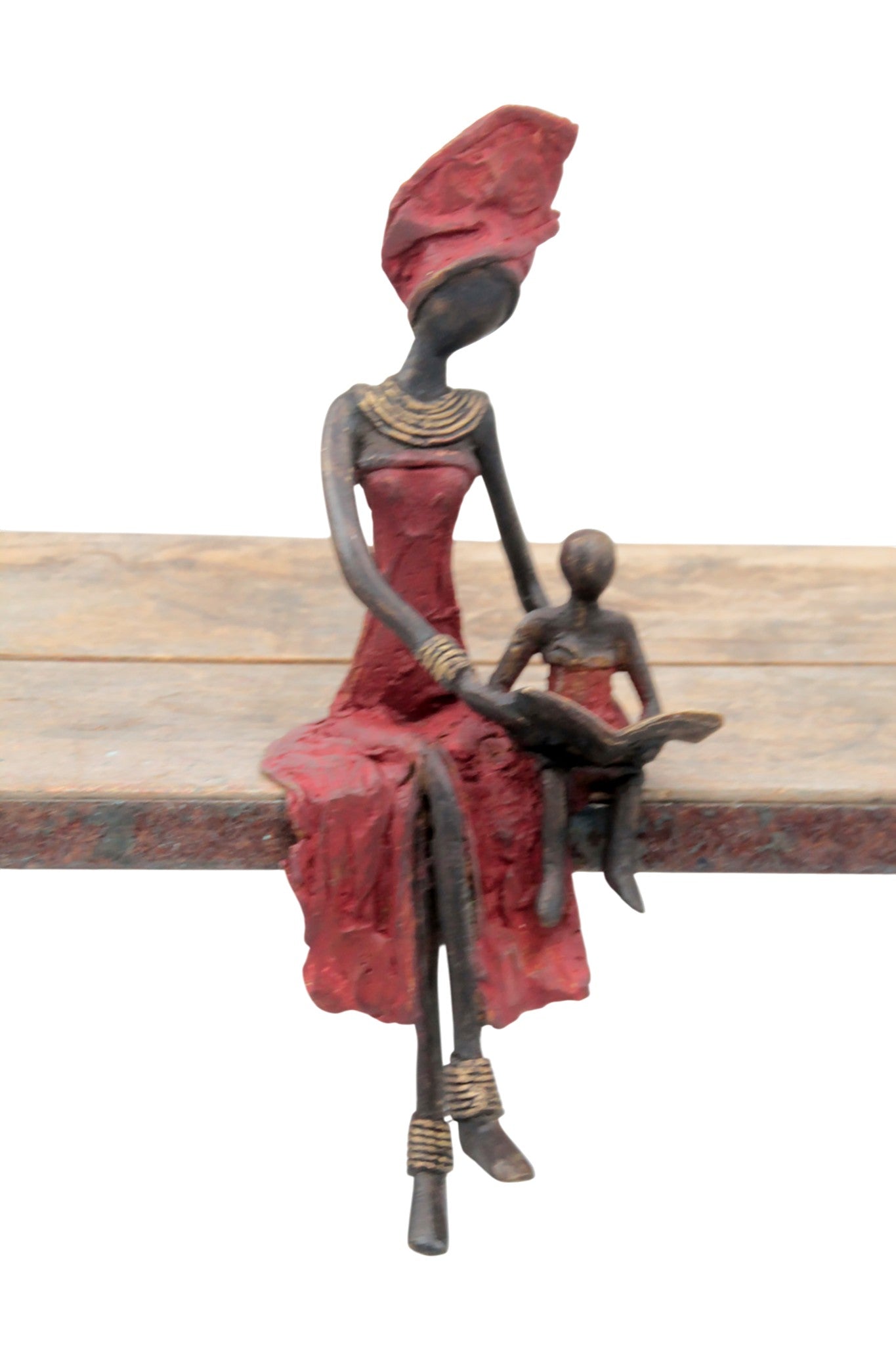 Bronze assis 25 cm rouge n°20