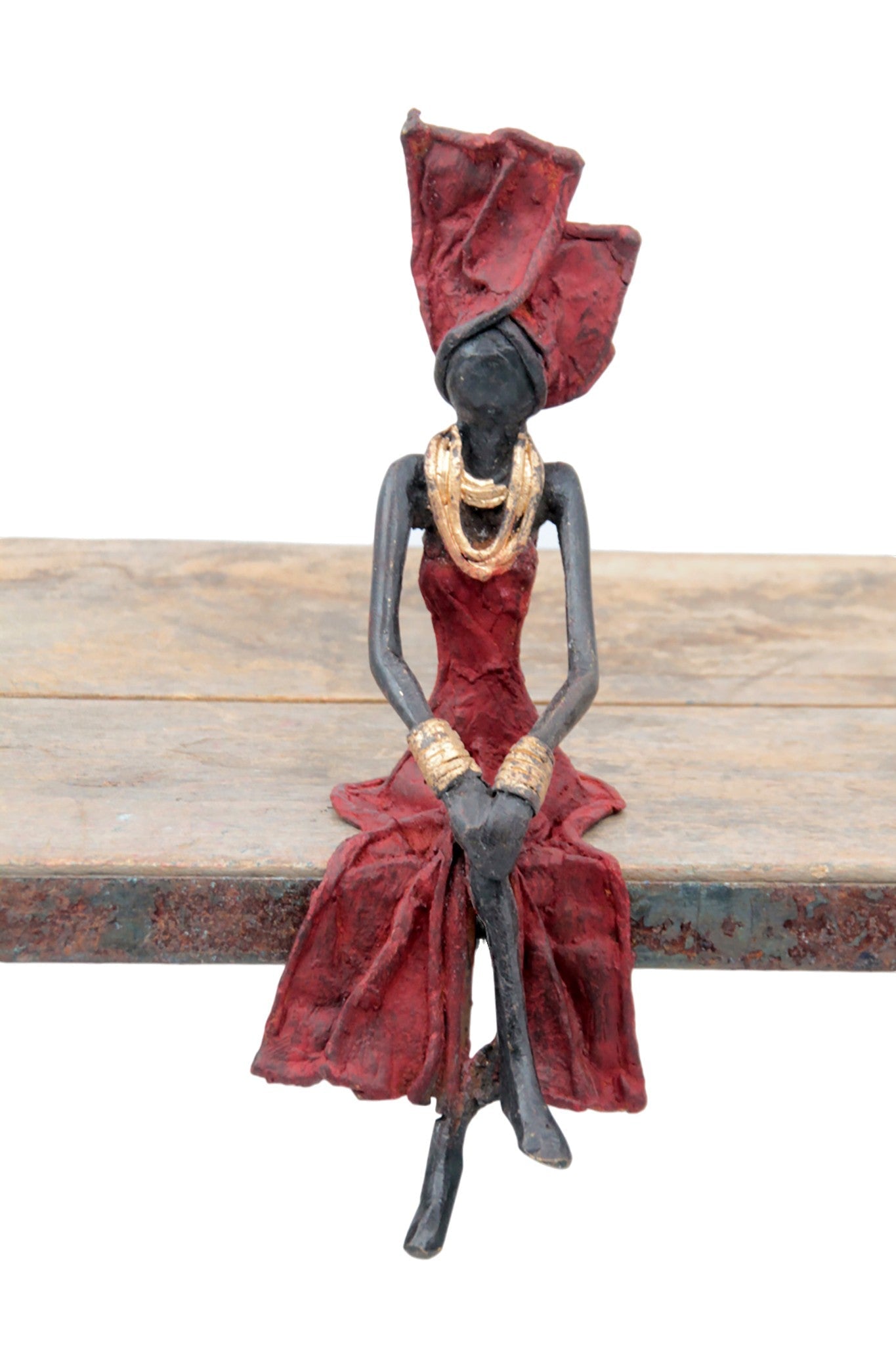 Bronze assis 20 cm rouge n°1