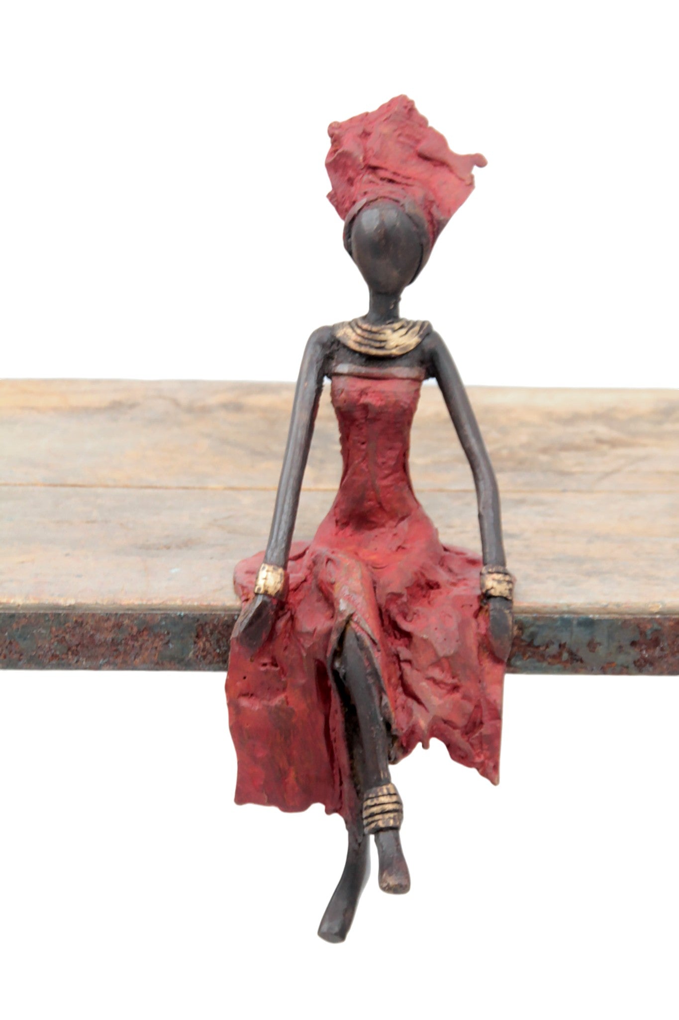 Bronze assis 20 cm rouge n°3