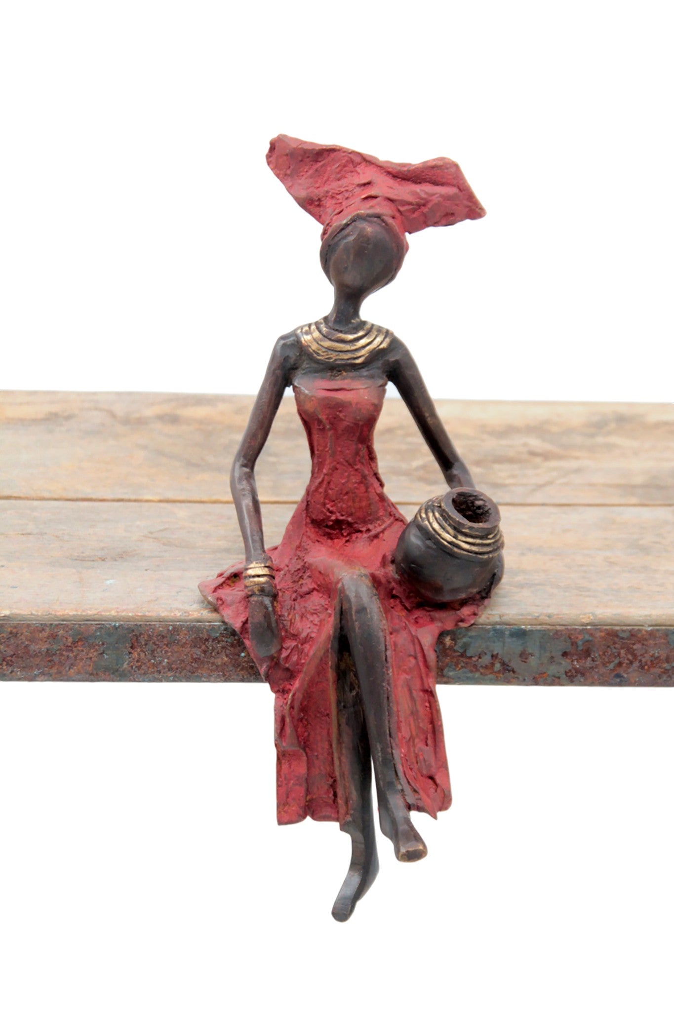 Bronze assis 20 cm rouge n°5