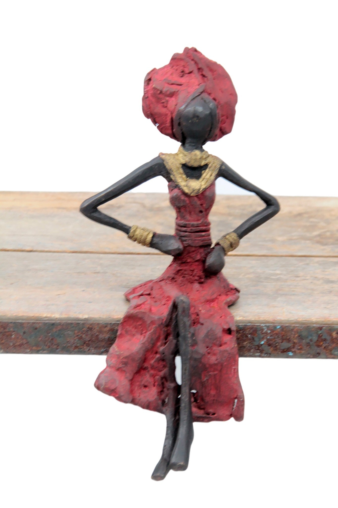 Bronze assis 20 cm rouge n°9