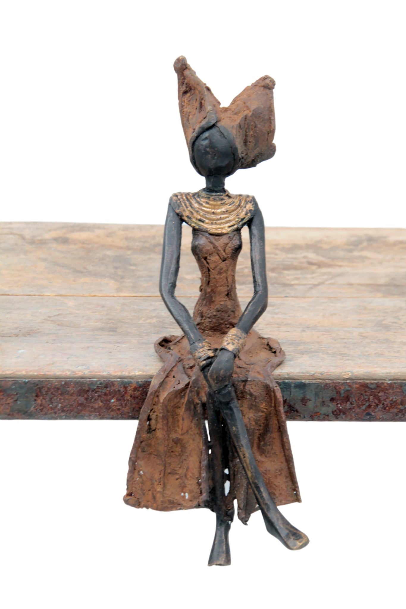 Bronze assis 20 cm marron n°5