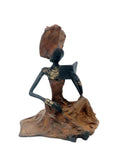 Bronze assis au sol 25 cm marron n°6 Bronzes d'Afrique