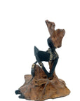 Bronze assis au sol 25 cm marron n°6 Bronzes d'Afrique