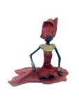 Bronze assis au sol 25 cm rouge n°1 Bronzes d'Afrique