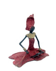 Bronze assis au sol 25 cm rouge n°1 Bronzes d'Afrique