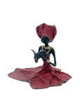 Bronze assis au sol 25 cm rouge n°6 Bronzes d'Afrique