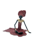 Bronze assis au sol 25 cm rouge n°8 Bronzes d'Afrique