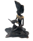 Bronze assis au sol 25 cm noir n°6 Bronzes d'Afrique