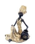 Bronze assis au sol 25 cm doré n°1 Bronzes d'Afrique