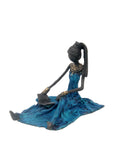 Bronze assis au sol 25 cm bleu n°1 Bronzes d'Afrique