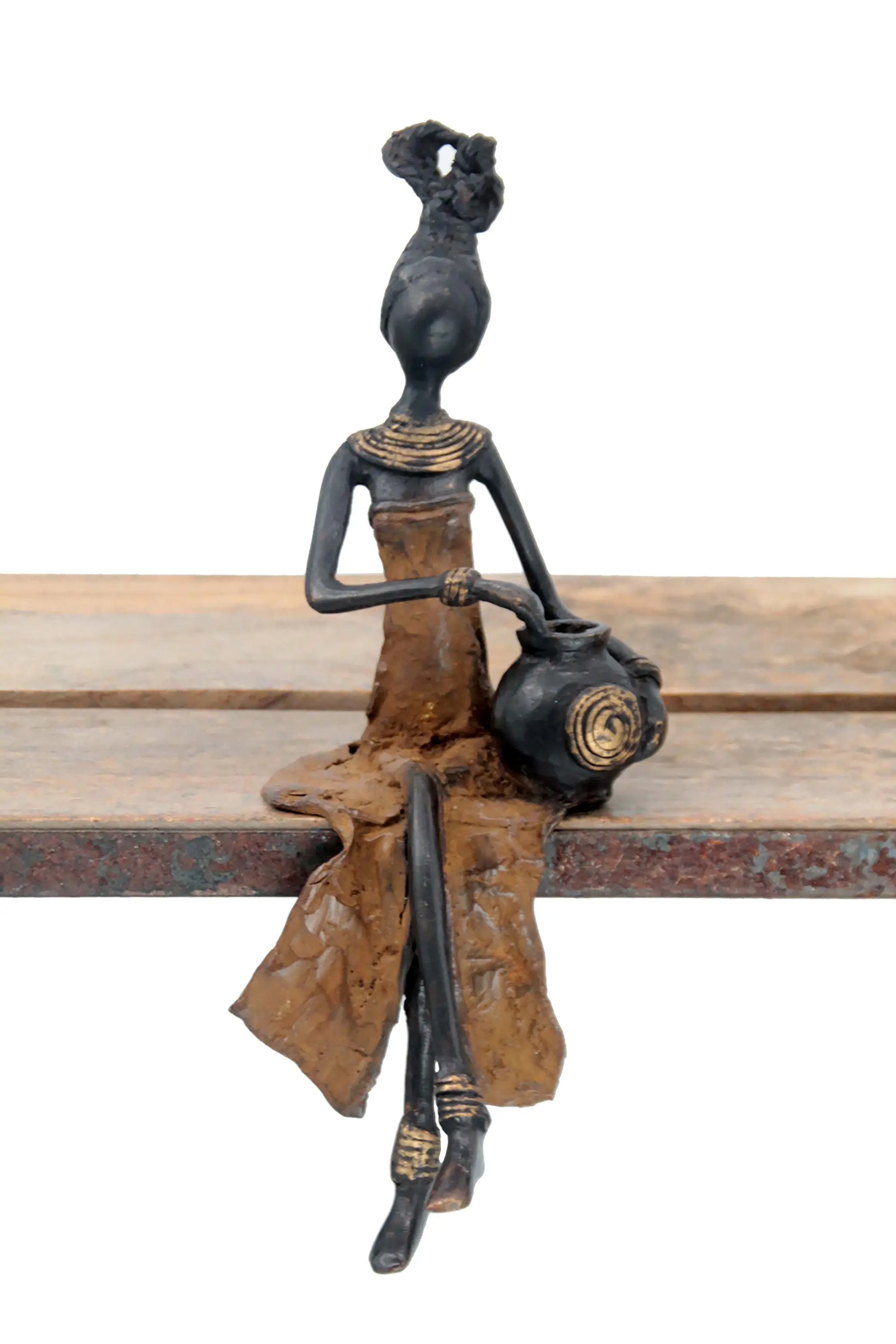 Bronze assis 25 cm marron n°1 Bronzes d'Afrique