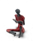 Bronze assis à poser 25 cm rouge n°2