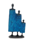 Famille 3 personnages bleu n°1