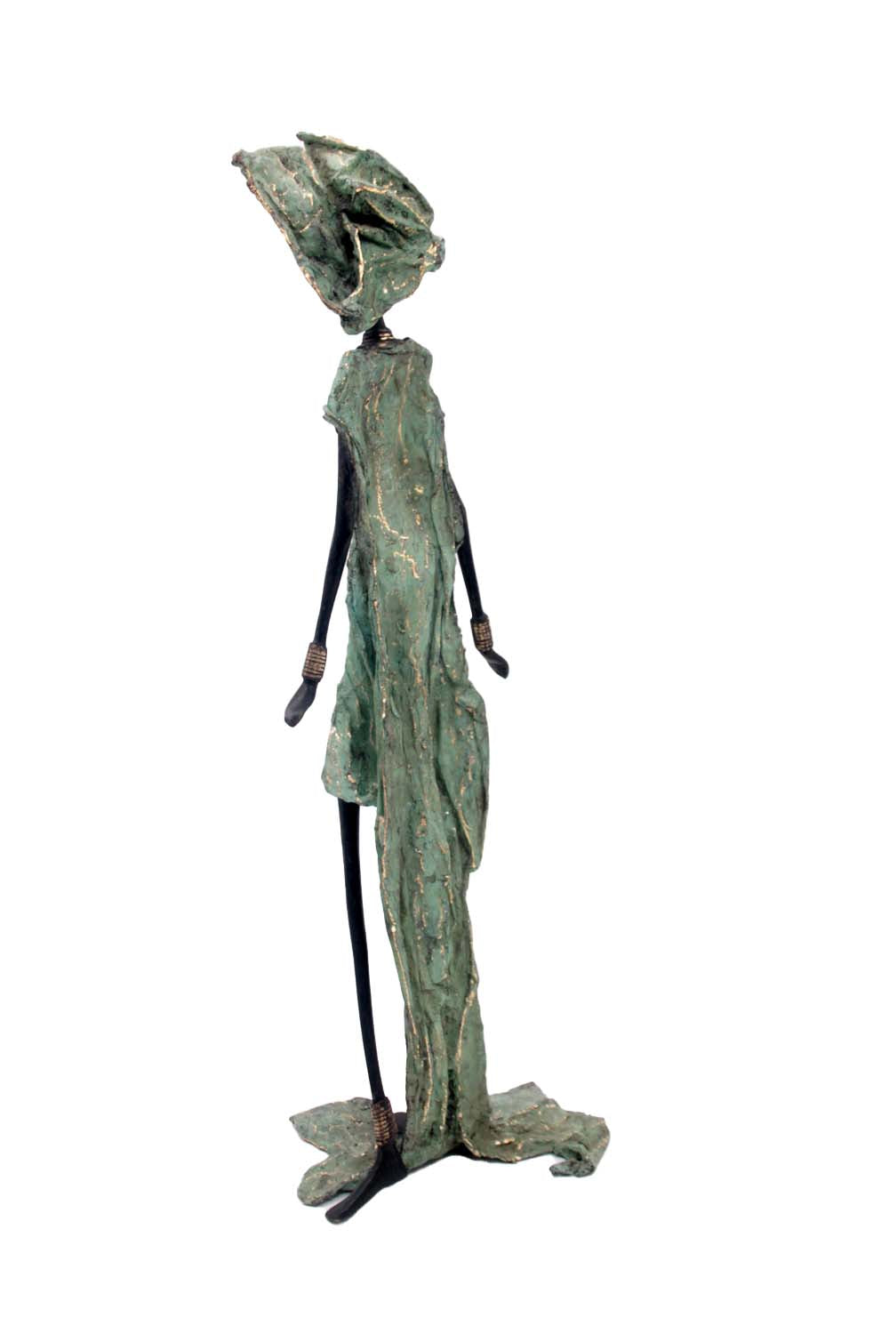 Bronze sans socle 55 cm vert et marron n°1 Bronzes d'Afrique