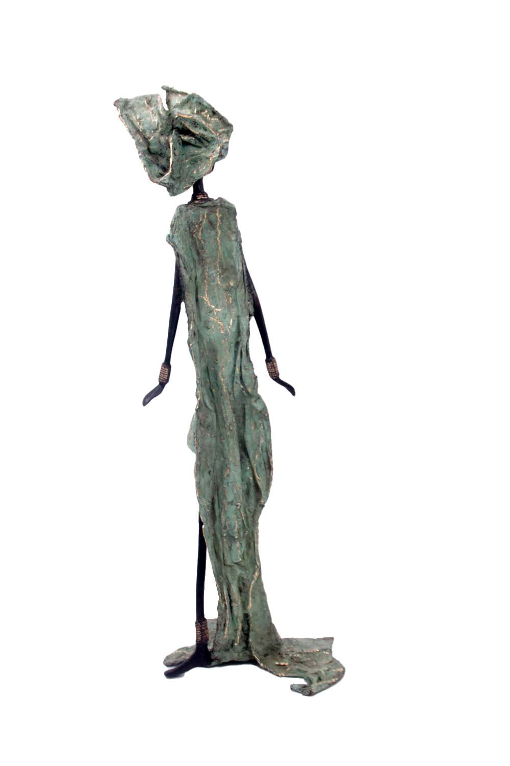 Bronze sans socle 55 cm vert et marron n°1 Bronzes d'Afrique