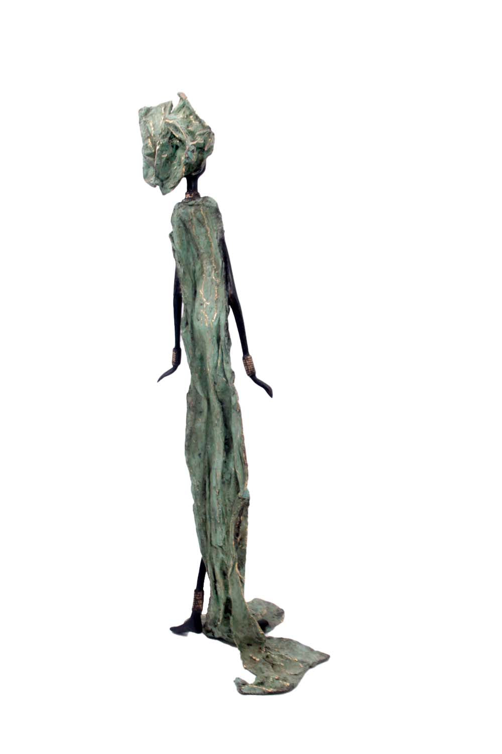 Bronze sans socle 55 cm vert et marron n°1 Bronzes d'Afrique