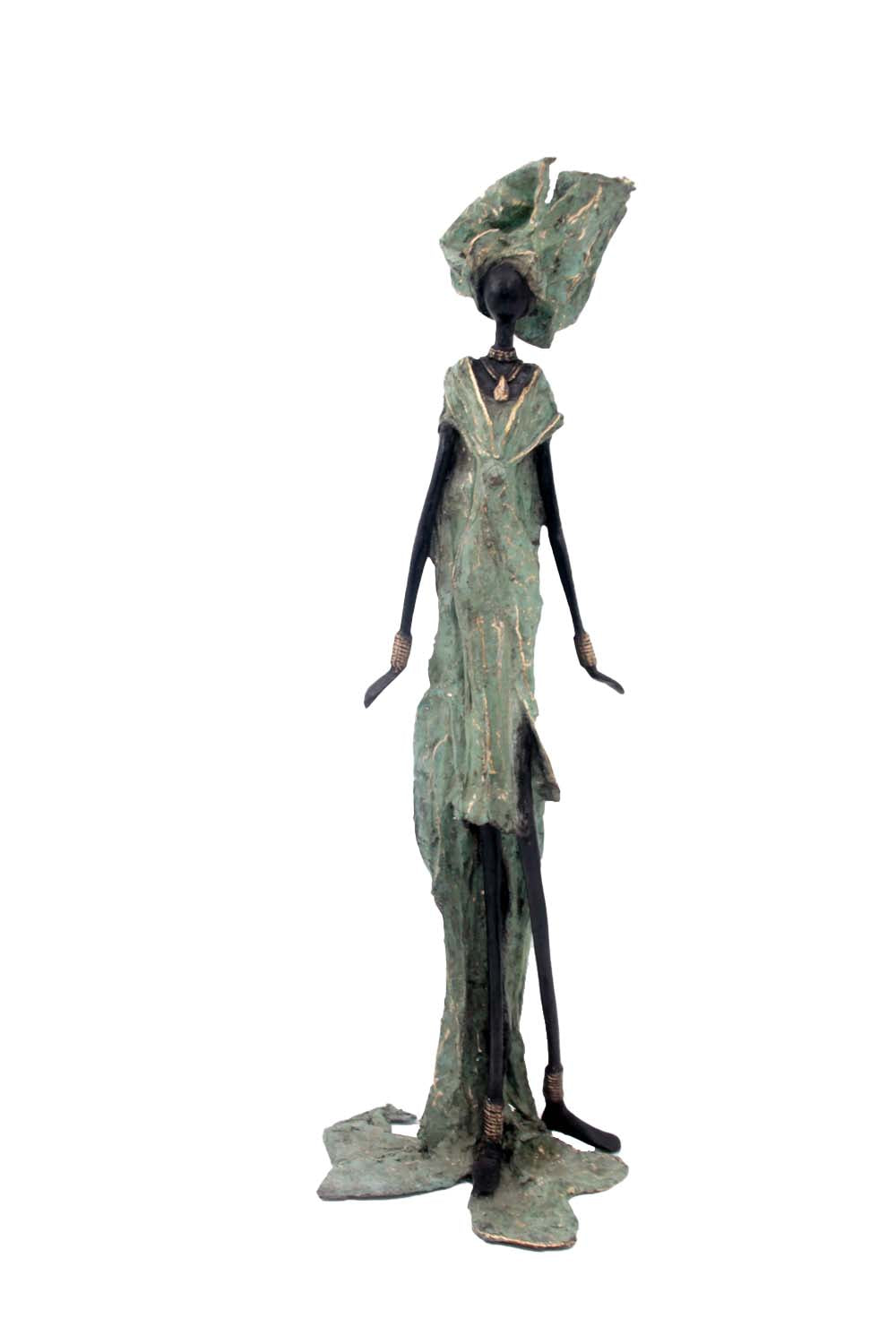 Bronze sans socle 55 cm vert et marron n°1 Bronzes d'Afrique
