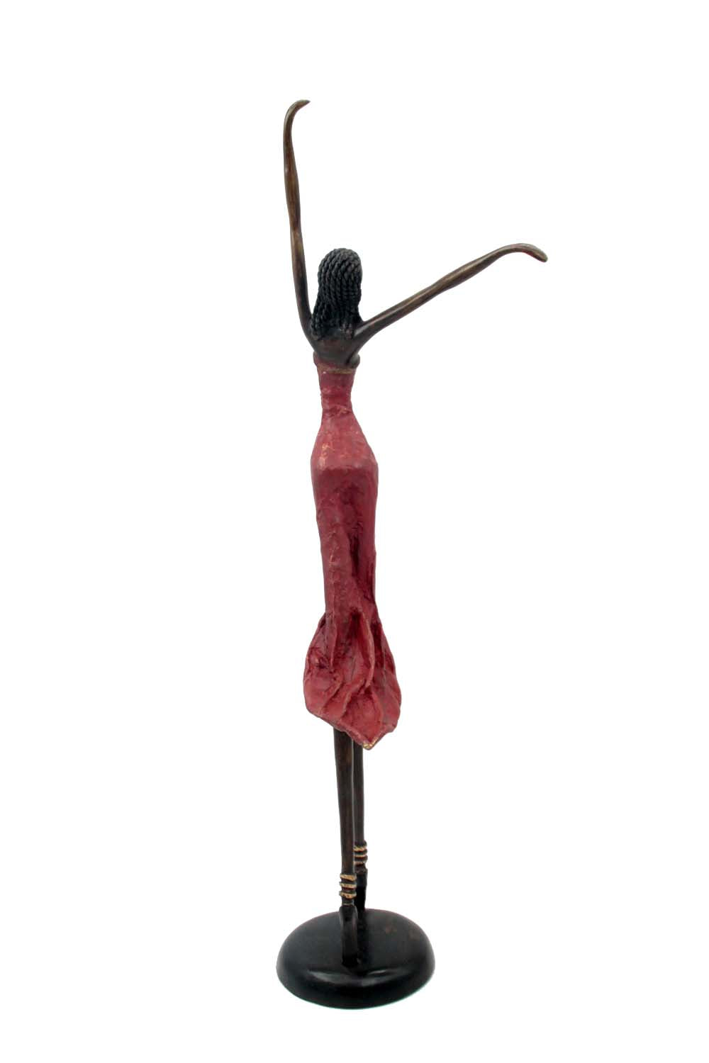 Bronze danseuse 55 cm rouge n°1 Bronzes d'Afrique