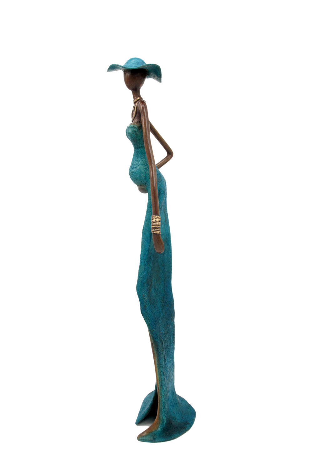 Bronze Issouf sans socle 55 cm bleu n°1 Bronzes d'Afrique