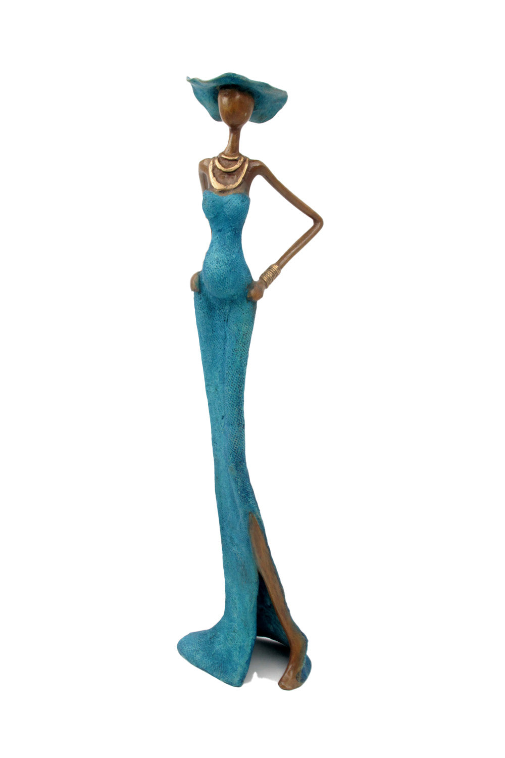 Bronze Issouf sans socle 55 cm bleu n°2 Bronzes d'Afrique