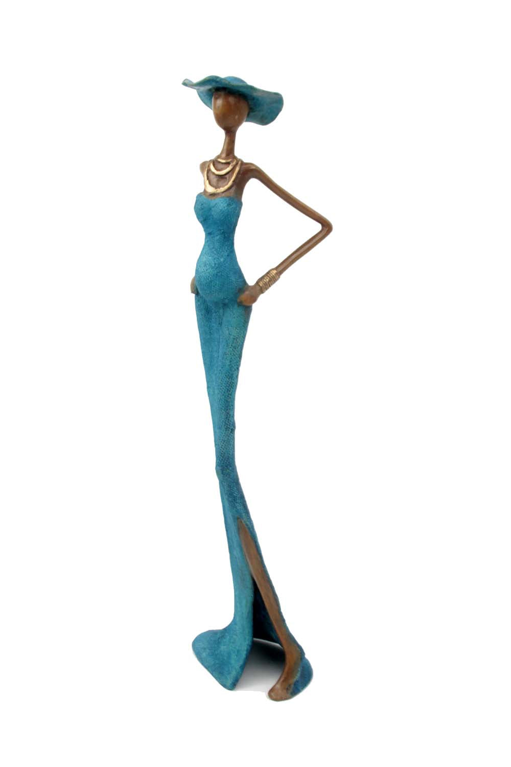 Bronze Issouf sans socle 55 cm bleu n°2 Bronzes d'Afrique