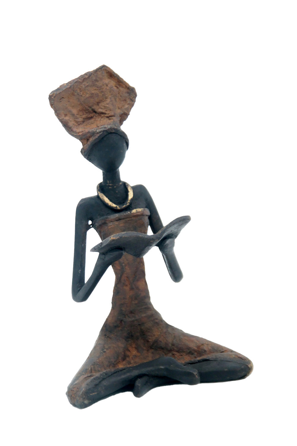 Bronze assis à poser 25 cm marron n°7 Bronzes d'Afrique