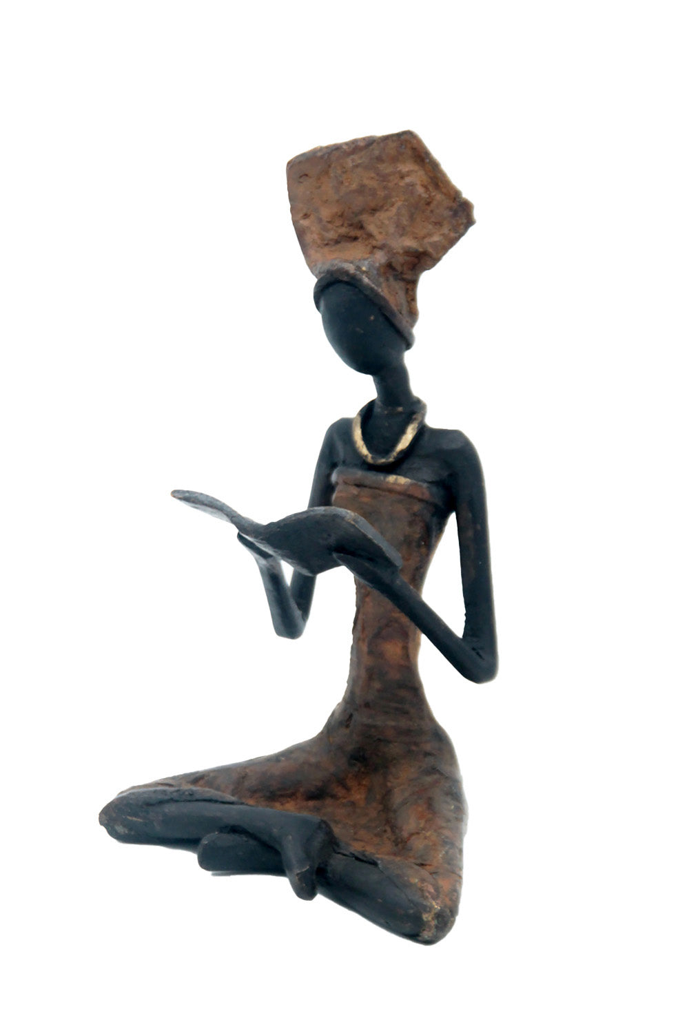 Bronze assis à poser 25 cm marron n°7 Bronzes d'Afrique