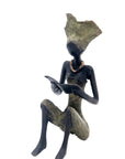 Bronze assis à poser 25 cm vert n°5 Bronzes d'Afrique