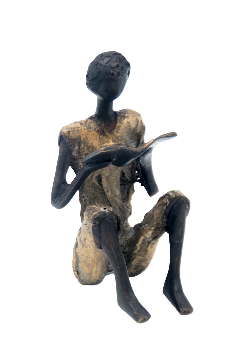 Bronze assis à poser 25 cm doré n°1 Bronzes d'Afrique