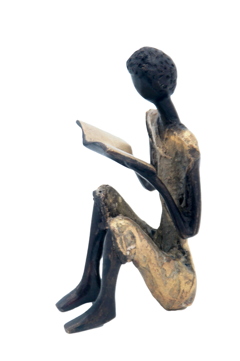 Bronze assis à poser 25 cm doré n°1 Bronzes d'Afrique