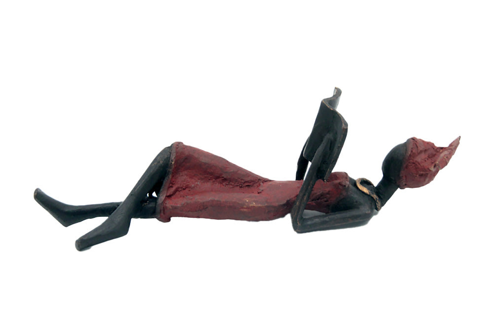 Bronze allongé 20 cm rouge n°9 Bronzes d'Afrique