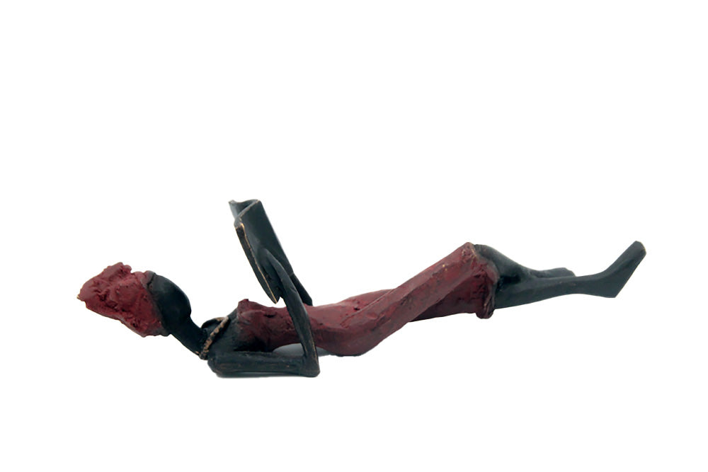 Bronze allongé 20 cm rouge n°9 Bronzes d'Afrique