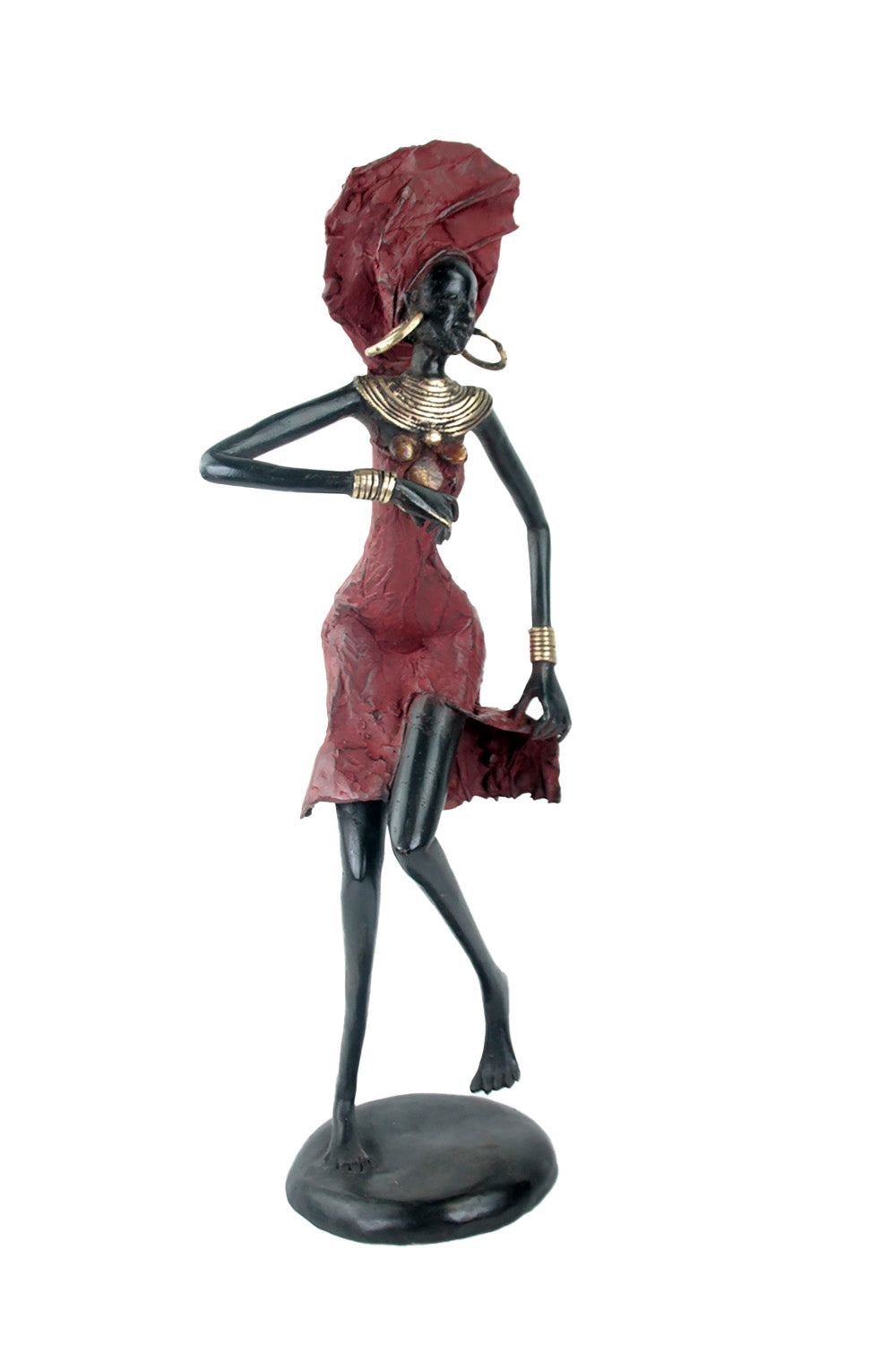 Bronze danseuse 50 cm rouge n°1 Bronzes d'Afrique